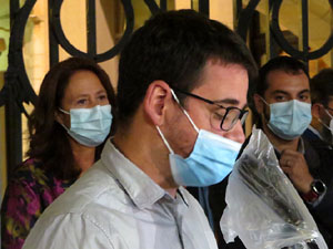 Concentraci&oacute; contra el 155 davant la subdelegaci&oacute; dels govern espanyol a la Gran Via de Jaume I