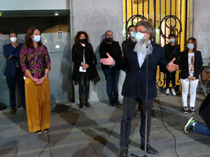 Concentraci&oacute; contra el 155 davant la subdelegaci&oacute; dels govern espanyol a la Gran Via de Jaume I