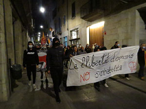 Concentraci&oacute; contra el 155 davant la subdelegaci&oacute; dels govern espanyol a la Gran Via de Jaume I