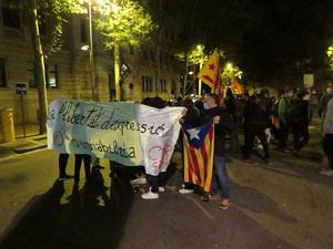 Concentraci&oacute; contra el 155 davant la subdelegaci&oacute; dels govern espanyol a la Gran Via de Jaume I