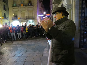 Concentració a la plaça del Vi per protestar contra la decisió del jutge del Tribunal Suprem