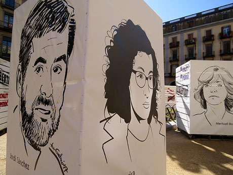 Acció de l'ANC a la plaça de la Independència