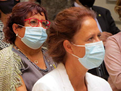 Diada Nacional 2020. Acte institucional a l'Auditori Josep Irla, amb parlaments de Marta Madrenas, Miquel Noguer i Pere Vila