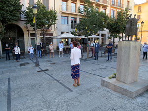 Diada Nacional 2020. Homenatge floral a Carles Rahola a la Rambla de la Llibertat