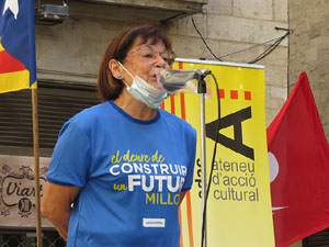 Diada Nacional 2020. Concentraci&oacute; a la pla&ccedil;a del Vi, lectura del manifest i cant de Els Segadors