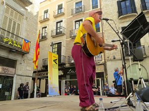 Diada Nacional 2020. Concentraci&oacute; a la pla&ccedil;a del Vi, lectura del manifest i cant de Els Segadors