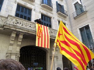Diada Nacional 2020. Concentraci&oacute; a la pla&ccedil;a del Vi, lectura del manifest i cant de Els Segadors
