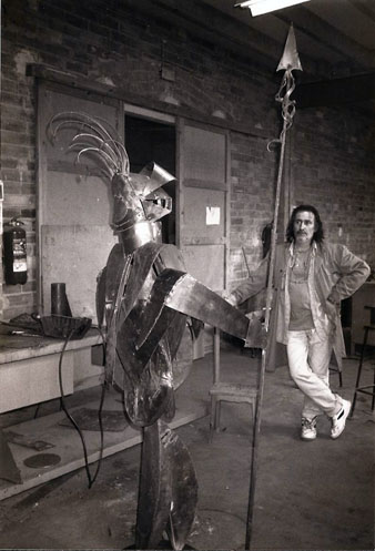 Max Var&eacute;s, al seu taller de Girona. 1995