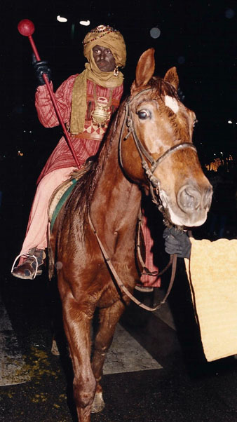 Max Var&eacute;s, de mameluk, a la cavalcada de Reis. 1997