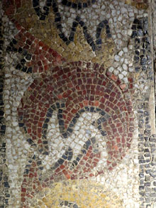 Detall del mosaic de Can Pau Birol. Segle III dC