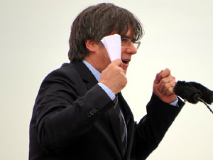 Acte del Consell per la República Catalana a Perpinyà amb el President Carles Puigdemont i els consellers Clara Ponsatí i Toni Comín