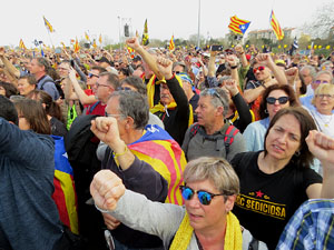 Acte del Consell per la República Catalana a Perpinyà amb el President Carles Puigdemont i els consellers Clara Ponsatí i Toni Comín