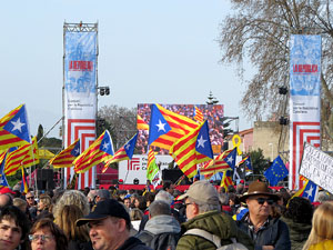 Acte del Consell per la República Catalana a Perpinyà amb el President Carles Puigdemont i els consellers Clara Ponsatí i Toni Comín