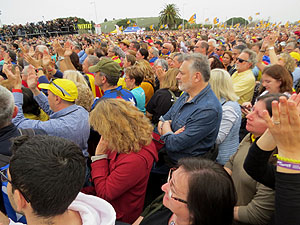 Acte del Consell per la República Catalana a Perpinyà amb el President Carles Puigdemont i els consellers Clara Ponsatí i Toni Comín