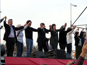 Acte del Consell per la República Catalana a Perpinyà amb el President Carles Puigdemont i els consellers Clara Ponsatí i Toni Comín