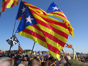 Acte del Consell per la República Catalana a Perpinyà amb el President Carles Puigdemont i els consellers Clara Ponsatí i Toni Comín