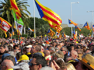 Acte del Consell per la República Catalana a Perpinyà amb el President Carles Puigdemont i els consellers Clara Ponsatí i Toni Comín