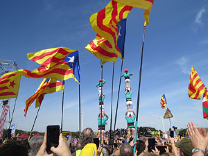 Acte del Consell per la República Catalana a Perpinyà amb el President Carles Puigdemont i els consellers Clara Ponsatí i Toni Comín