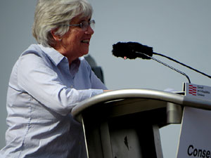 Acte del Consell per la República Catalana a Perpinyà amb el President Carles Puigdemont i els consellers Clara Ponsatí i Toni Comín