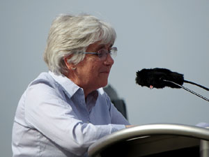 Acte del Consell per la República Catalana a Perpinyà amb el President Carles Puigdemont i els consellers Clara Ponsatí i Toni Comín