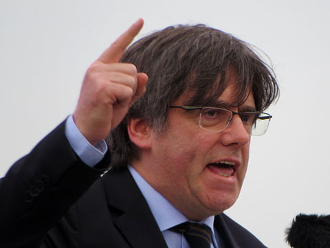 El MHP Carles Puigdemont durant la seva intervenci&oacute;