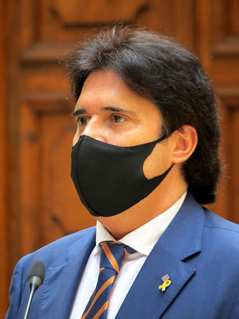 El delegat del Govern a Girona, Pere Vila, durant el seu parlament