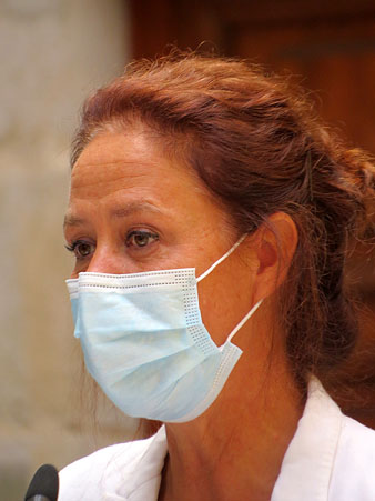 Marta Madrenas, alcaldessa de Girona, durant el seu parlament