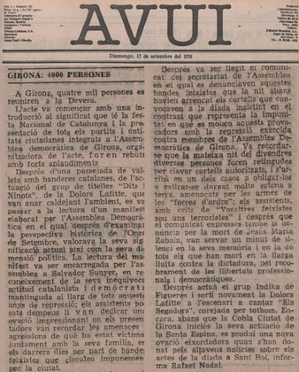 Article del diari 'Avui' del 12/09/1976
