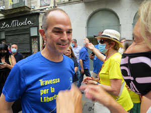 Travessa per la llibertat. Arribada de Jordi Turull a Girona