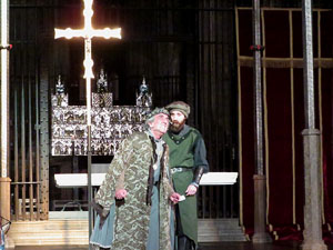 Representaci&oacute; de la Consueta de Sant Jordi cavaller a la nau g&ograve;tica de la Catedral