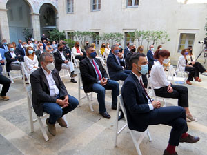 Diada Nacional 2021. Acte institucional al Pati de la Diputaci&oacute;, amb parlaments de Marta Madrenas, Miquel Noguer i Laia Ca&ntilde;igueral