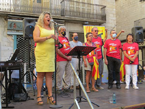 Diada Nacional 2021. Concentraci&oacute; a la pla&ccedil;a del Vi, lectura del manifest i cant de Els Segadors