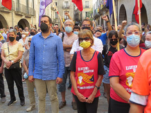 Diada Nacional 2021. Concentraci&oacute; a la pla&ccedil;a del Vi, lectura del manifest i cant de Els Segadors