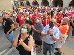 Diada Nacional 2021. Concentraci&oacute; a la pla&ccedil;a del Vi, lectura del manifest i cant de Els Segadors