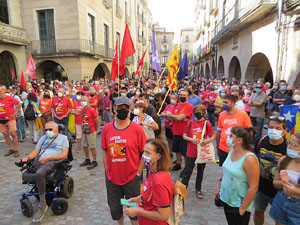 Diada Nacional 2021. Concentraci&oacute; a la pla&ccedil;a del Vi, lectura del manifest i cant de Els Segadors