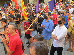 Diada Nacional 2021. Concentraci&oacute; a la pla&ccedil;a del Vi, lectura del manifest i cant de Els Segadors
