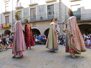 Fires de Sant Narc&iacute;s 2021. Toc de rams. Cerim&ograve;nia del canvi de rams de les gegantes