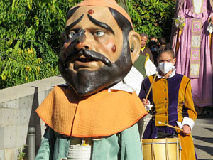 Fires de Sant Narc&iacute;s 2021. Toc de rams. Cerim&ograve;nia del canvi de rams de les gegantes