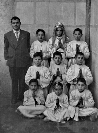 Representació de 'Els Pastorets' a l'Hospici. 1957