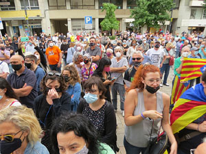 Concentraci&oacute; de protesta per la detenci&oacute; de Carles Puigdemont a l'Alguer