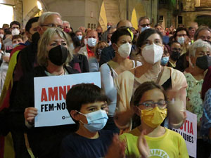 Concentraci&oacute; de protesta per la detenci&oacute; de Carles Puigdemont a l'Alguer