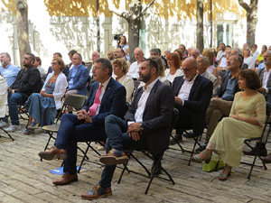 Diada Nacional 2022. Acte institucional al Pati de les Magn&ograve;lies, amb parlaments de Quim Ayats, Miquel Noguer i Laia Ca&ntilde;igueral