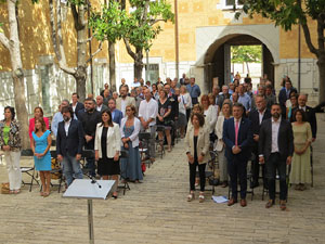Diada Nacional 2022. Acte institucional al Pati de les Magn&ograve;lies, amb parlaments de Quim Ayats, Miquel Noguer i Laia Ca&ntilde;igueral