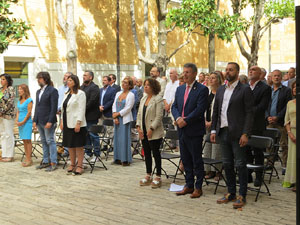 Diada Nacional 2022. Acte institucional al Pati de les Magn&ograve;lies, amb parlaments de Quim Ayats, Miquel Noguer i Laia Ca&ntilde;igueral