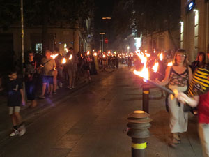 Diada Nacional 2022. XV Marxa de Torxes de Girona pels carrers del Barri Vell de Girona