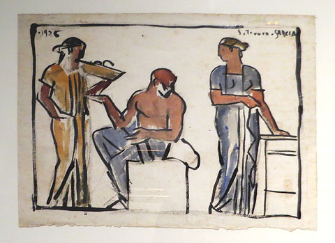 Joaqu&iacute;n Torres Garc&iacute;a. 'Fris grec', 1926. Tinta xina i aiguada sobre paper