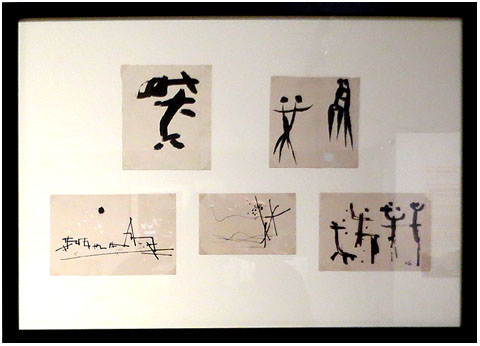 Mathias Goeritz. Originals per al llibre 'Ciudad perdida' de Rafael Santos Torroella. Cobalto, Barcelona 1949. Tinta i guaix sobre paper