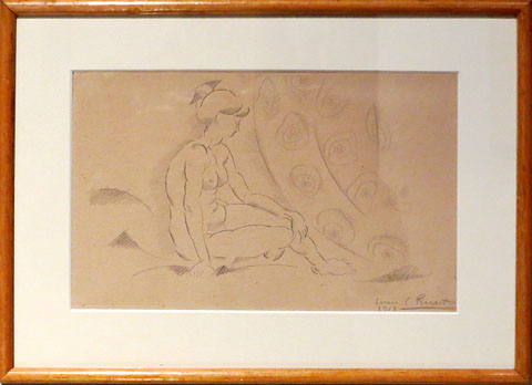 Enric C. Ricart. 'Dona asseguda', 1918. Llapis sobre paper