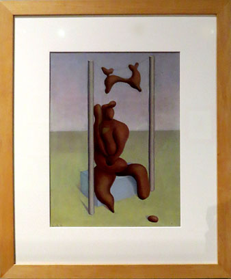 Antoni Garcia Lamolla. 'Tubercul inc&uacute;bic tot esperant l'hora seca', 1936. Oli sobre cartr&oacute;