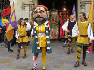 Fires de Sant Narc&iacute;s 2022. Toc de rams. Cerim&ograve;nia del canvi de rams de les gegantes